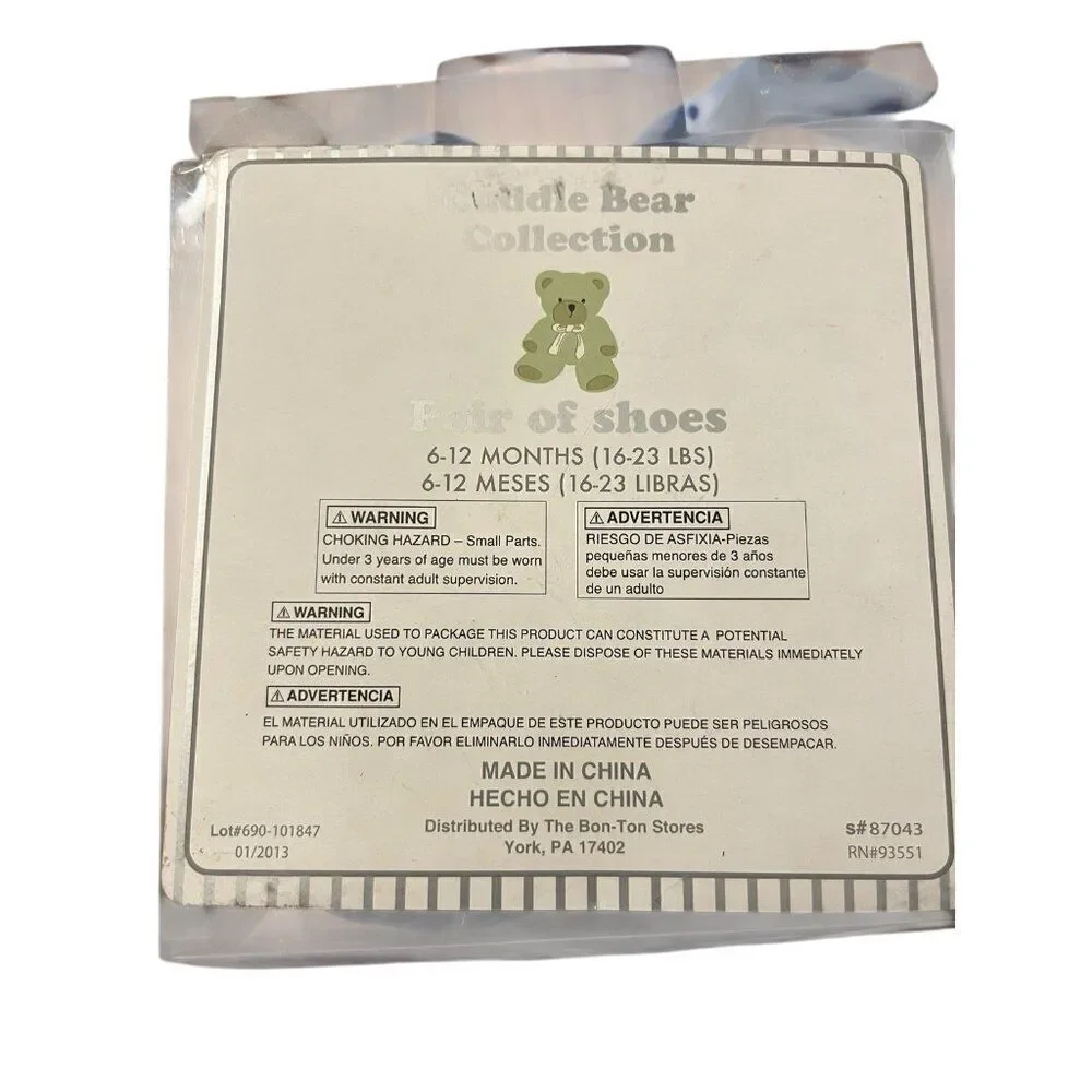 6 - 12 Months Infant Baby Crib Shoes Monkey Face Cuddle Bear Collection New